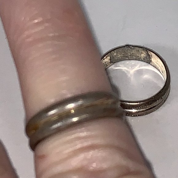 Sterling Silver Thick Double Band Ring, Size 3 1/4 - Picture 1 of 7